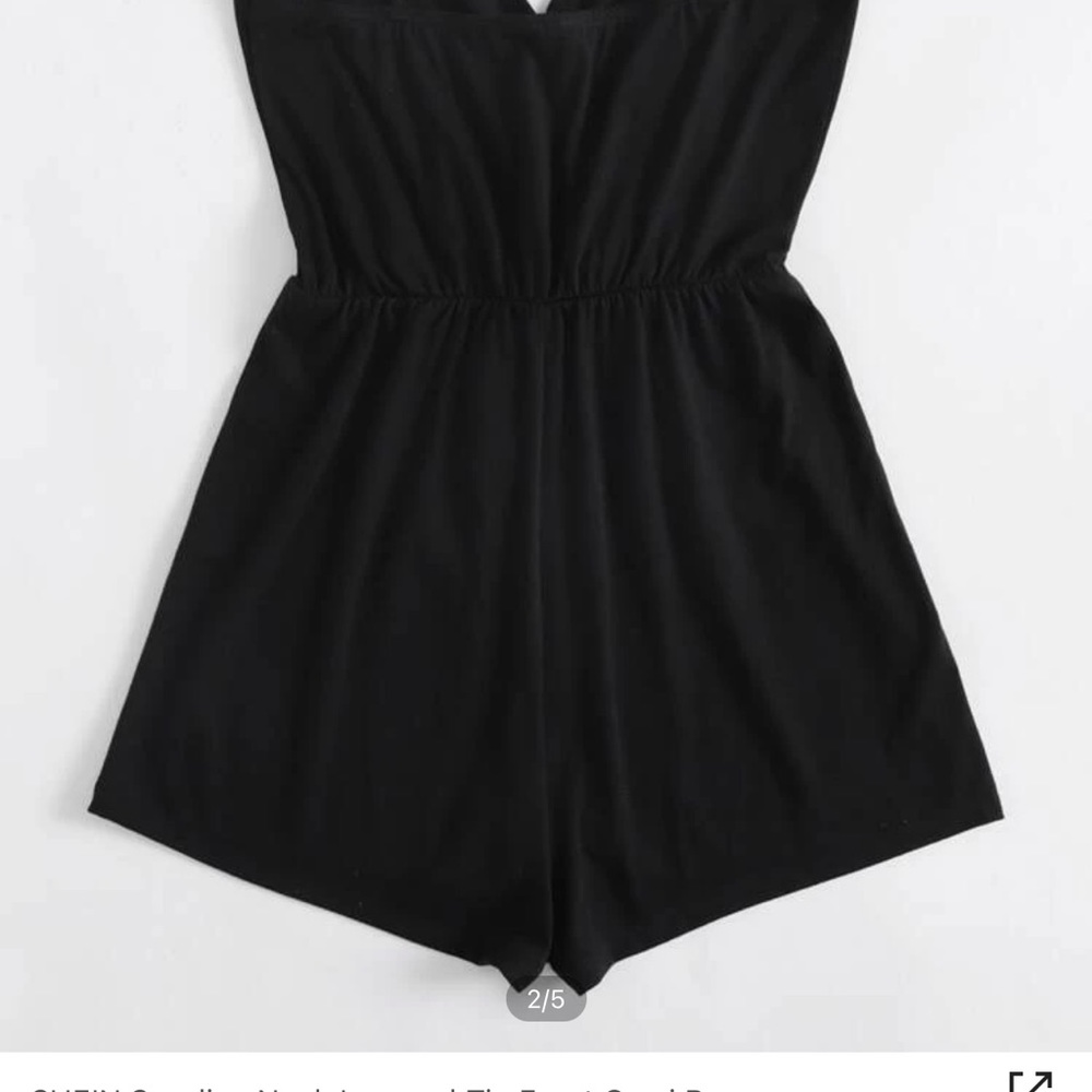 She in leopard tie front romper NWOT size large - Picture 2 of 2